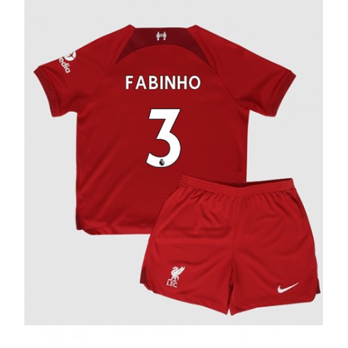 Fotbalové Dres Liverpool Fabinho #3 Dětské Domácí 2022-23 Krátký Rukáv (+ trenýrky)